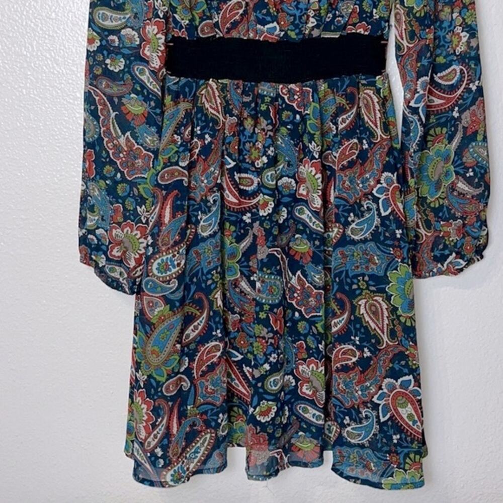 Flying Tomato Boho Mini Empire Waist Paisley Dress Size XS multi color - Picture 12 of 16
